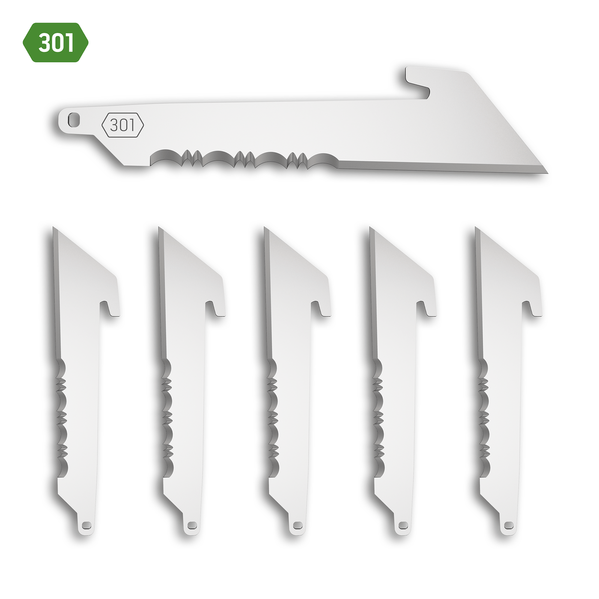Outdoor Edge 3.0" 50% Serrated Utility RazorSafe Replacement Blades - 6 Pack