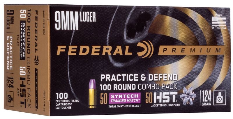Federal Premium Practice & Defend 9mm Luger 124gr - 100 Rounds