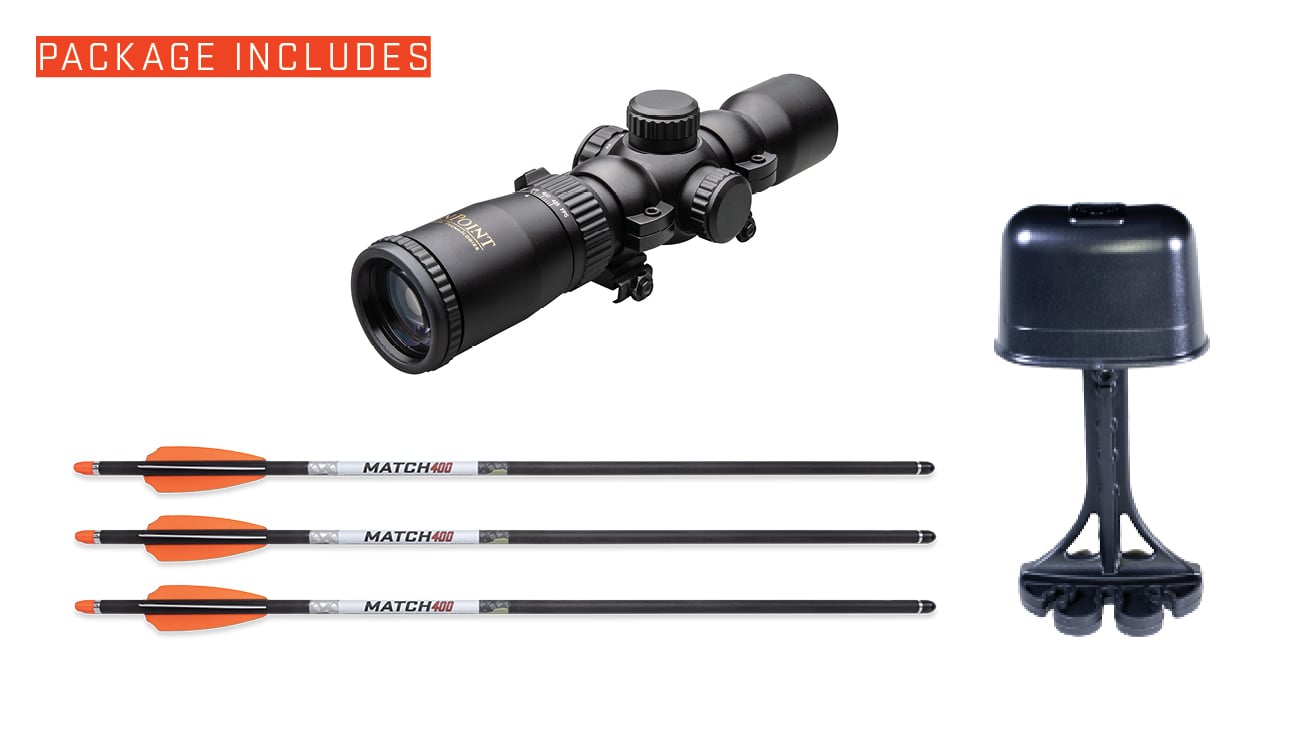 WICKED RIDGE FURY 410 DE-COCK, ACUdraw De-Cock, RangeMaster 100 Scope, Peak XT