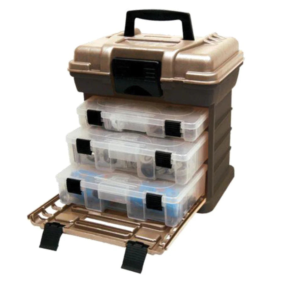 Plano Stow N Go Medium Fishing Tackle Box with 3 Trays 3 Compartments
