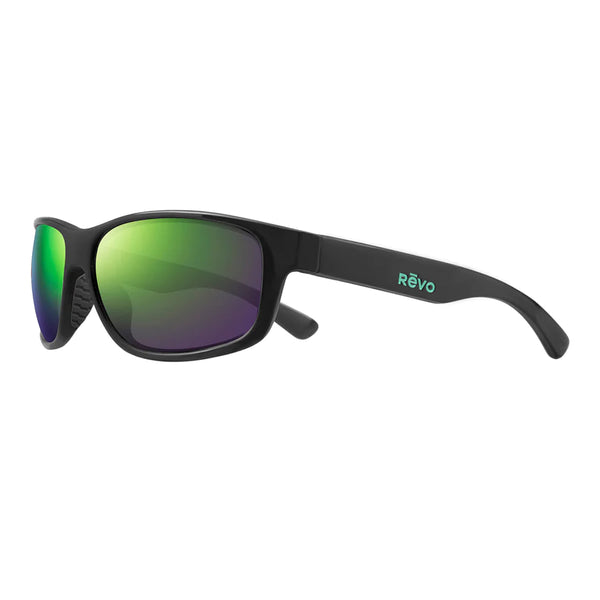 Angler PL - Rubberized - Matte Black/Green Revo Sunglasses