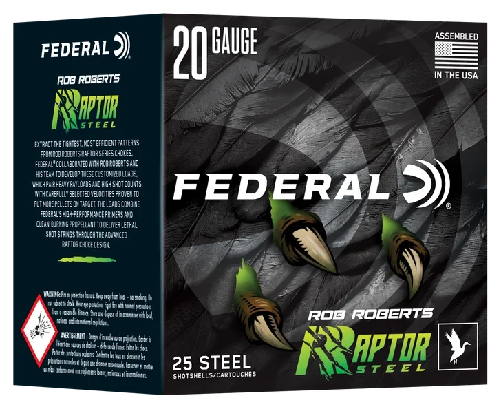 Federal 20GA 3" 1 Oz 1400 Fps #2 Raptor Steel