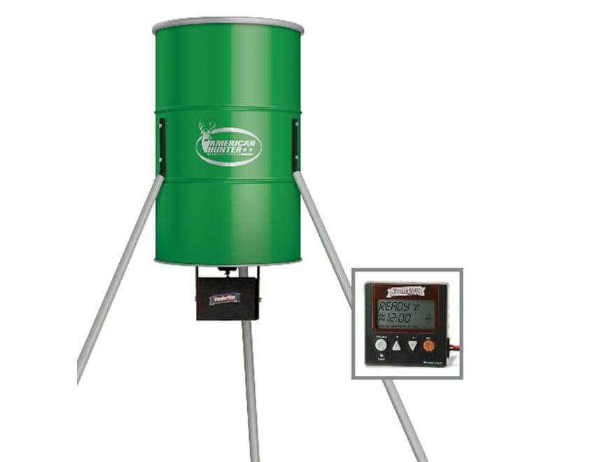American Hunter AH-350D8 350 lb tripod wildlife feeder with digital timer