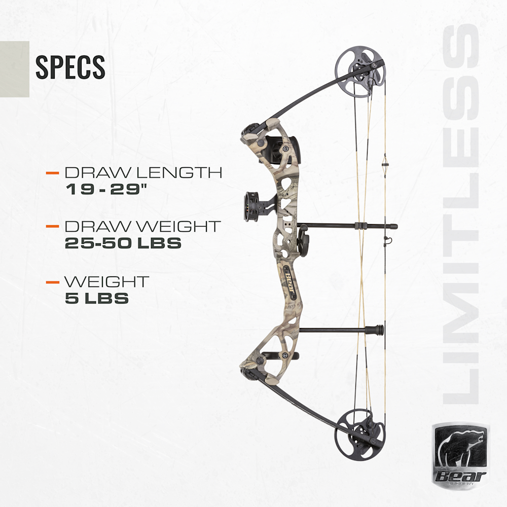 Bear Archery Limitless RTH Compound Bow - God's Country / Right Hand / 25-50