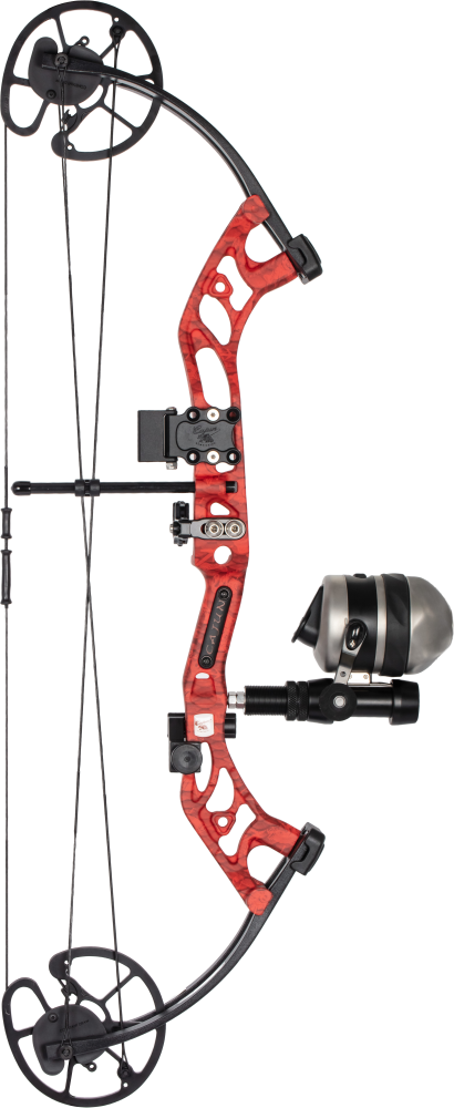 Cajun Bowfishing Sucker Punch Pro RTF w Reclaim Reel Bowfishing Bow - Cajun Red / Right Hand / 20-50