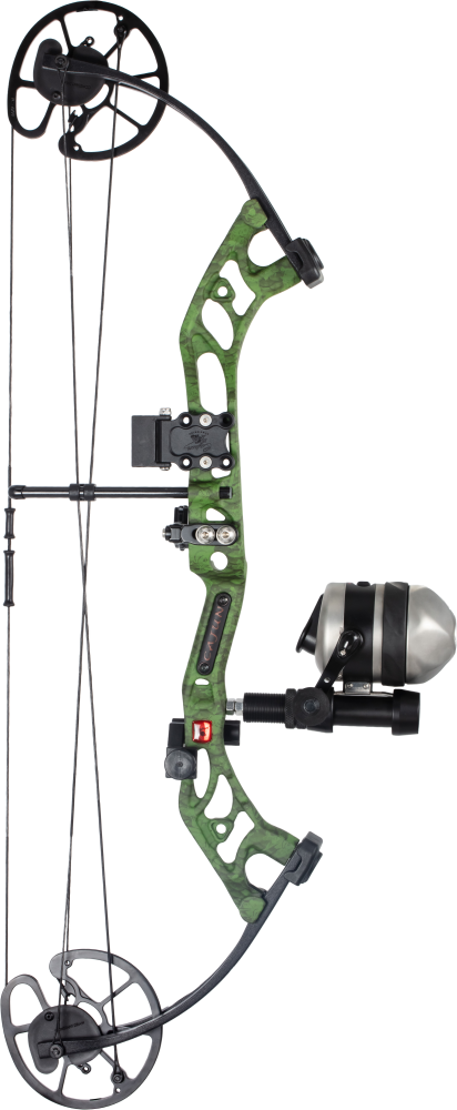 Cajun Bowfishing Sucker Punch Pro RTF w Reclaim Reel Bowfishing Bow - Slime Green / Right Hand / 20-50