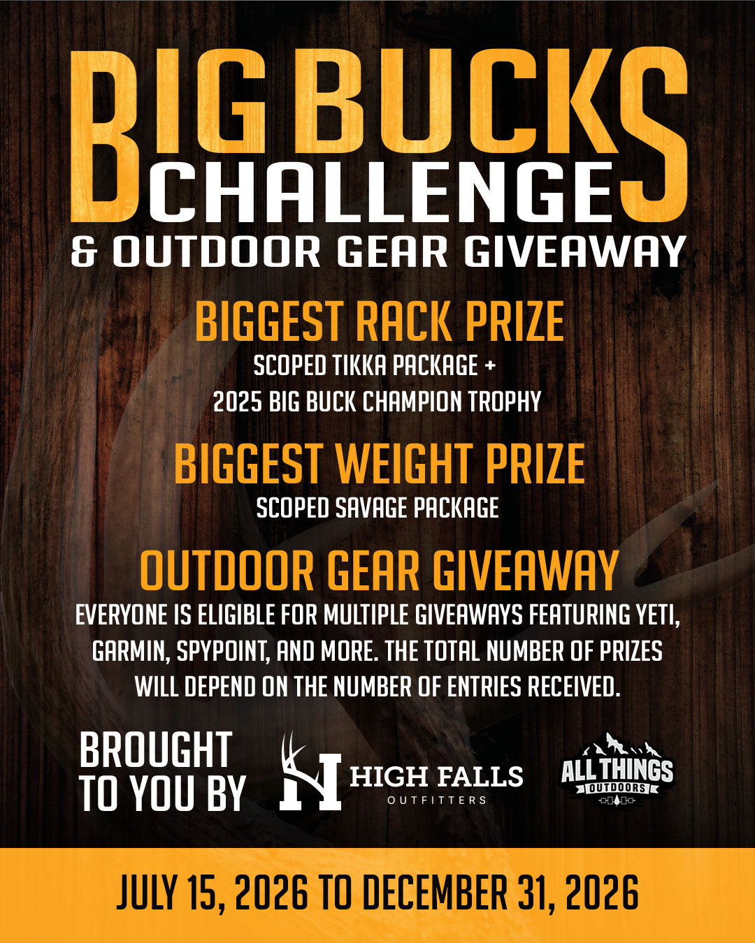 2026 BIG BUCKS Challenge & Outdoor Gear Giveaway