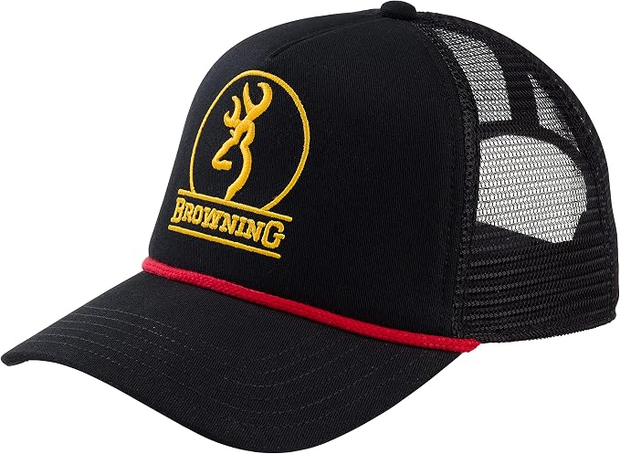 Browning Paramount Black meshback cap, front and side view, SKU 308814991
