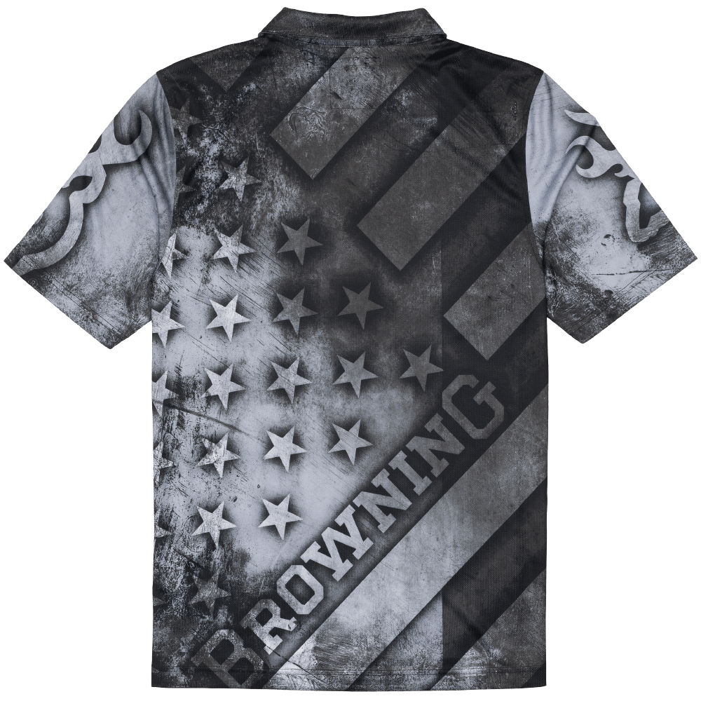Browning Team Shooting Shirt, Black/White — back view