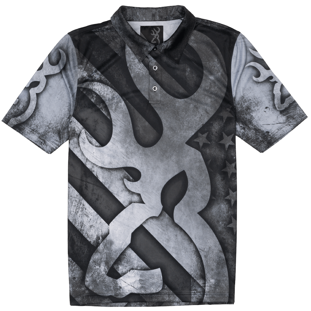Browning Team Shooting Shirt, Black/White — front view