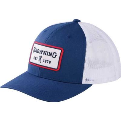 Browning Wallow Mesh Snapback Cap Blue front view, SKU 308788651