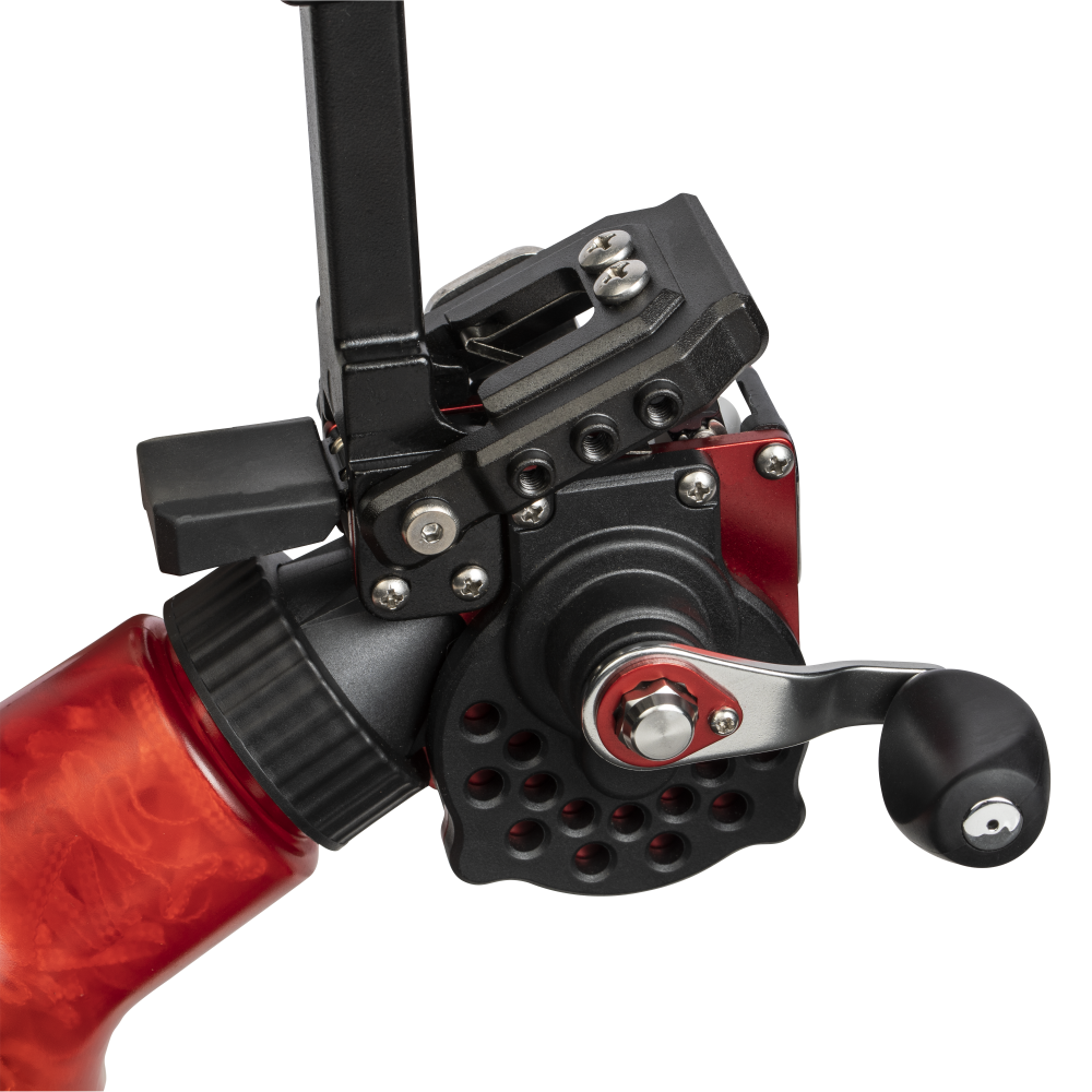 Cajun Bowfishing Winch Pro Bowfishing Reel - Red / Left Hand