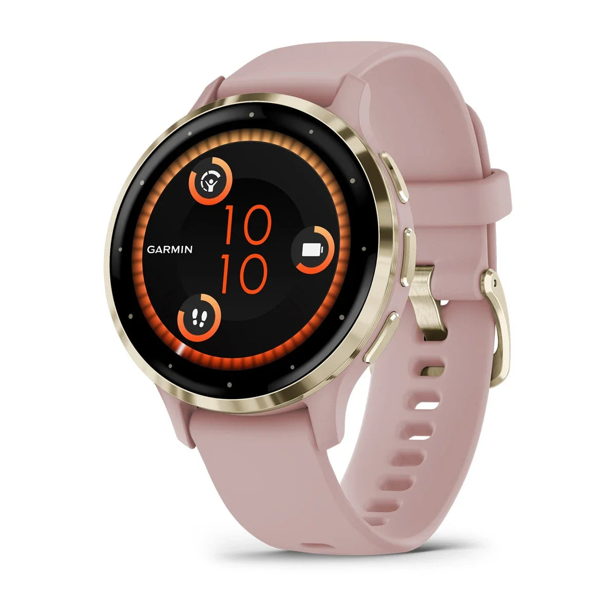 Garmin Venu 3S Soft Gold Stainless Steel Bezel with Dust Rose Case and Silicone Band Smartwatch