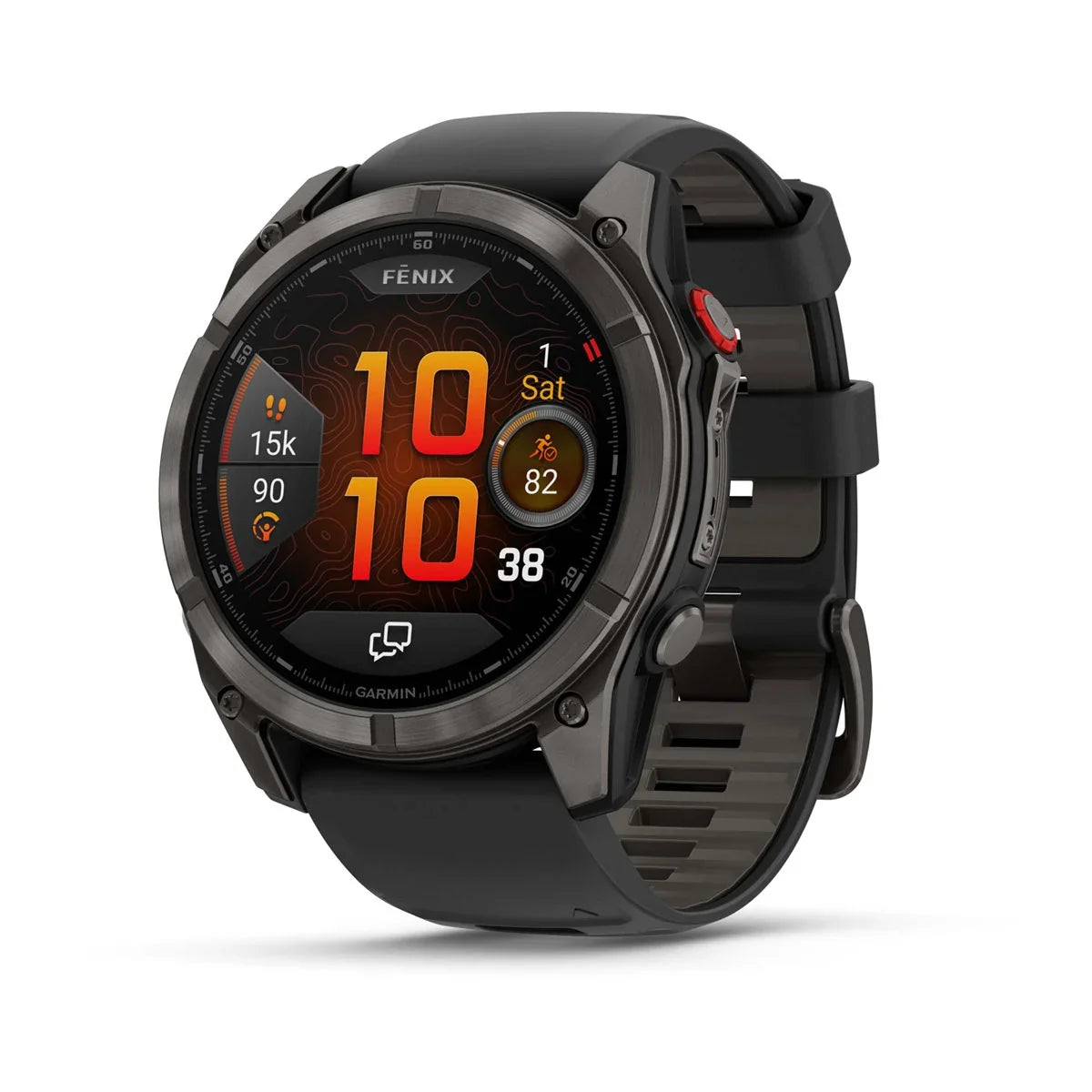 Garmin fēnix 8 Pro 51 mm AMOLED Sapphire Carbon Gray DLC Titanium with Black / Pebble Gray Silicone Band