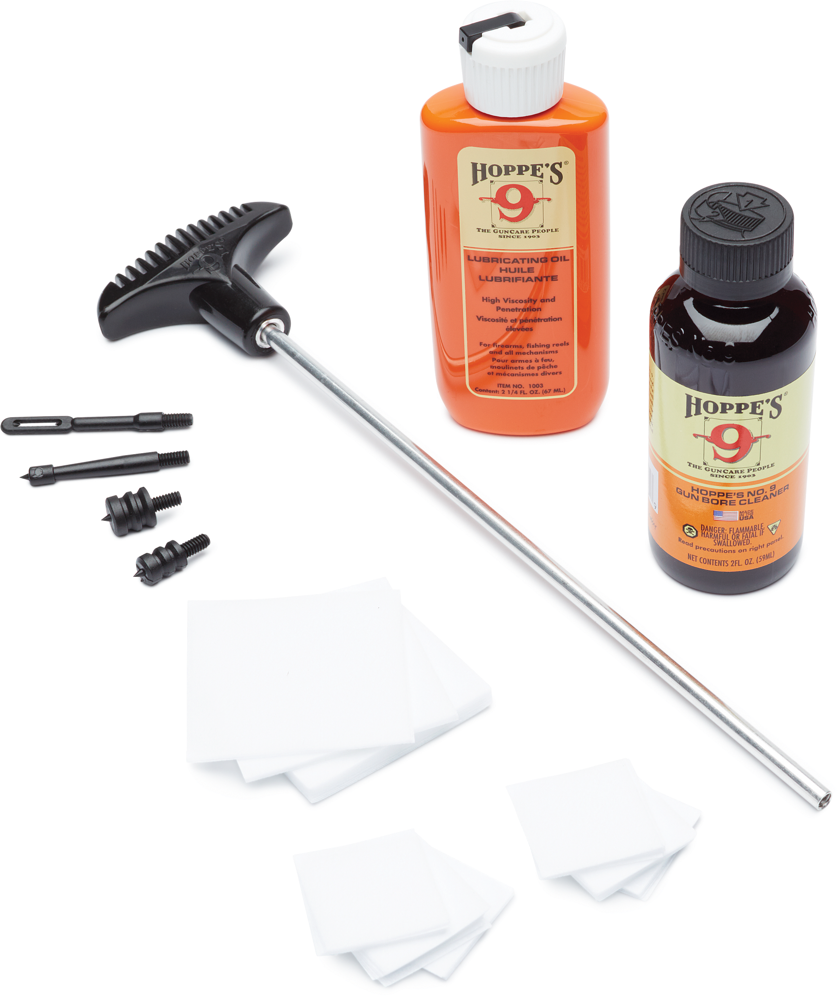 Hoppe's Pistol Cleaning Kit with Aluminum Rod - .38, .357, 9mm