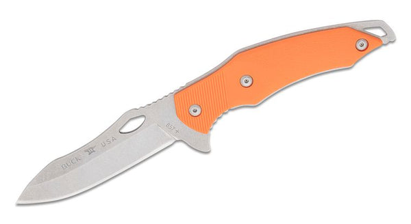 Buck 857 El Morro Orange Handle, Stone Washed Blade