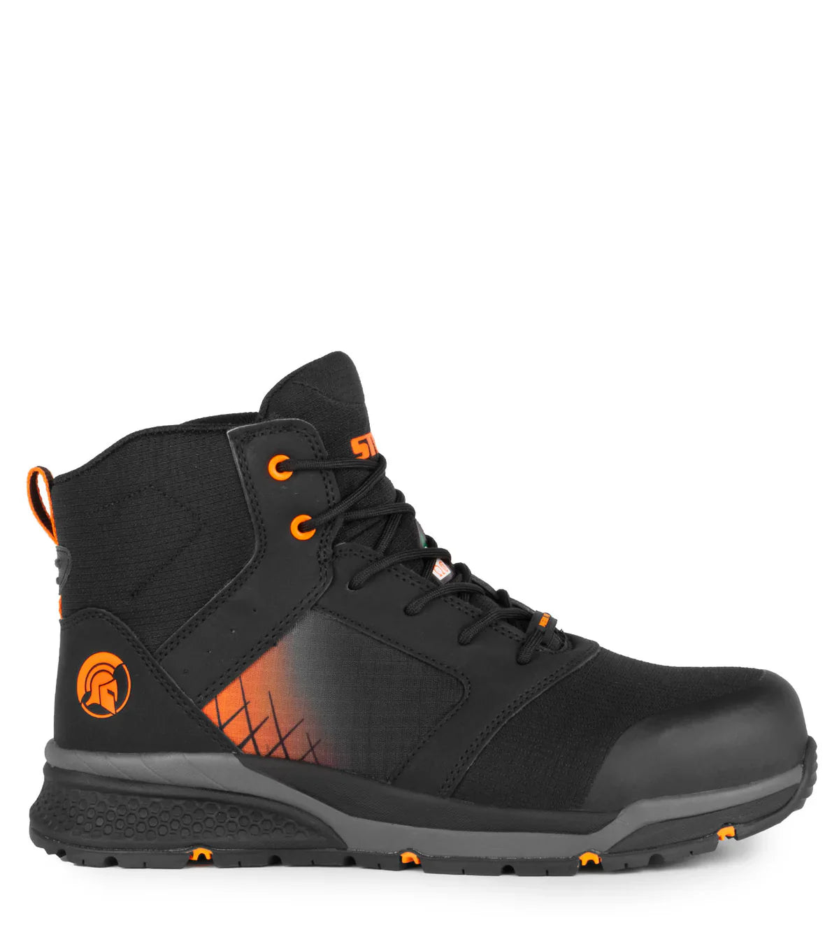 STC Trainer6, Black & Orange | Ultra-lightweight 6'' Athletic Work Shoes