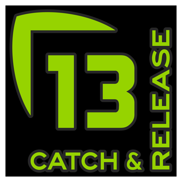 13 Fishing Catch And Release Vinyl Decal - Green