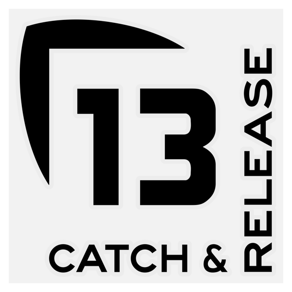 13 Fishing Catch And Release Vinyl Decal - Small - Black