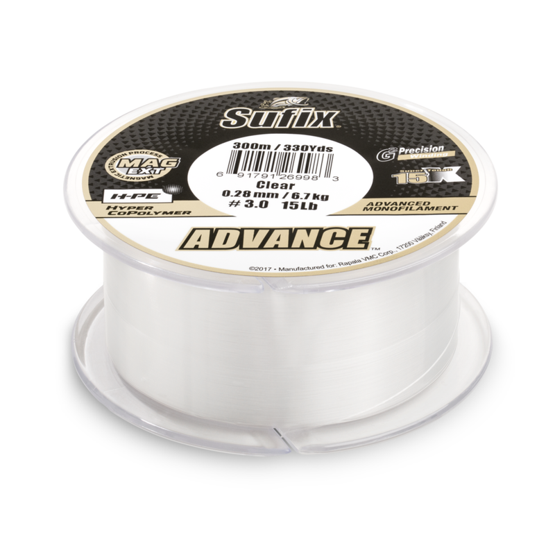 Sufix Advance Monofilament Line Clear 20 Lbs 1200 Yd. Spool