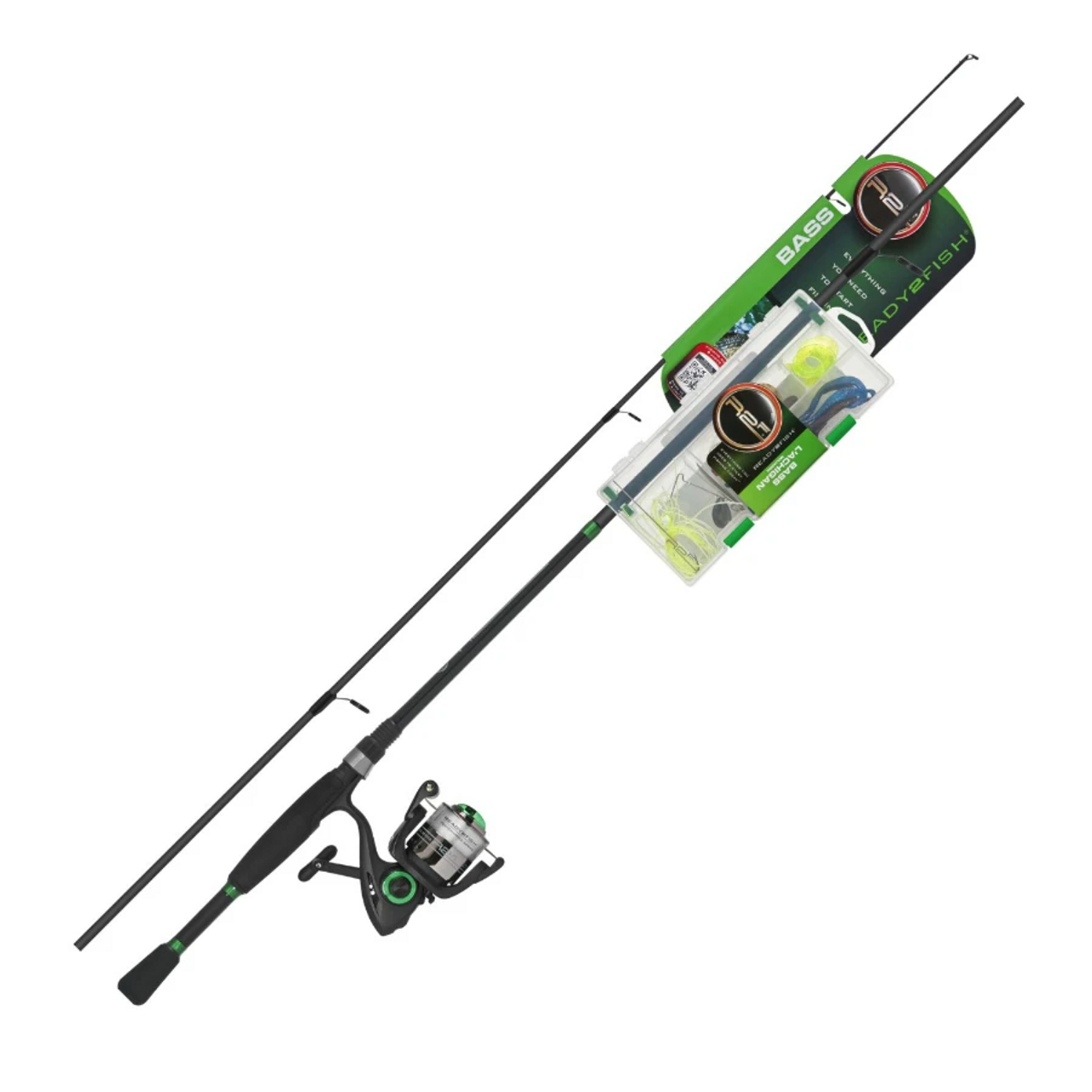 Ready 2 Fish 6'6" Bass Spin Combo w/ 20 pc Tackle Kit