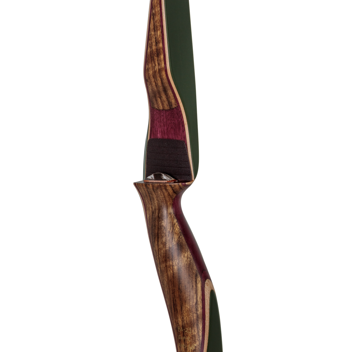 Bear Archery Kodiak Recurve Bow - Shedua/Purple Heart/Green Glass / Left Hand / 60 lbs.