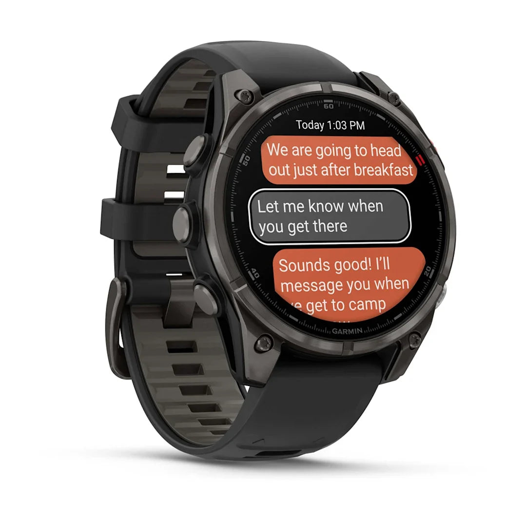 Garmin fēnix 8 Pro 47 mm AMOLED Sapphire Carbon Gray DLC Titanium with Black / Pebble Gray Silicone Band