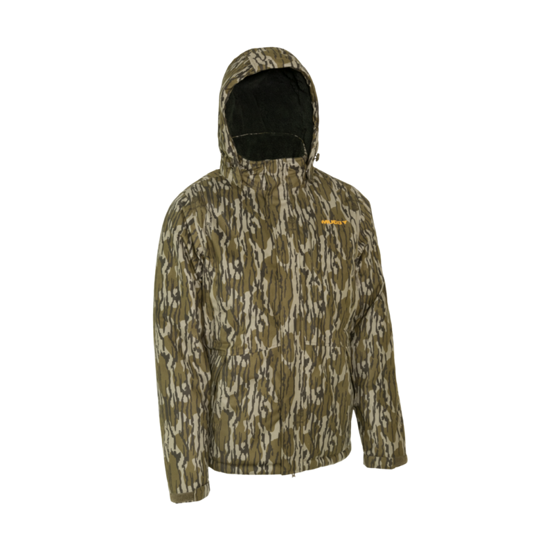 Muddy TRX Waterproof Sherpa Fleece Jacket in Mossy Oak Bottomland camouflage