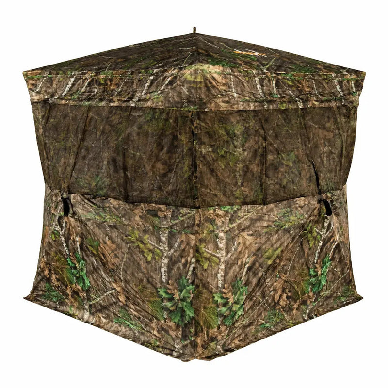 Muddy VS360 Ground Blind in Mossy Oak Obsession – rear view, 800 × 800 white background