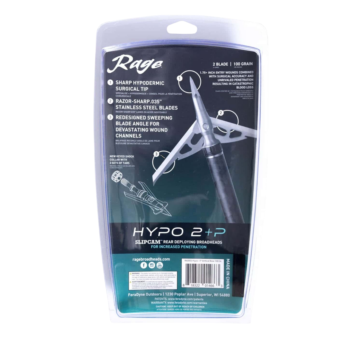 Rage Hypo 2 +P - 100 Grain