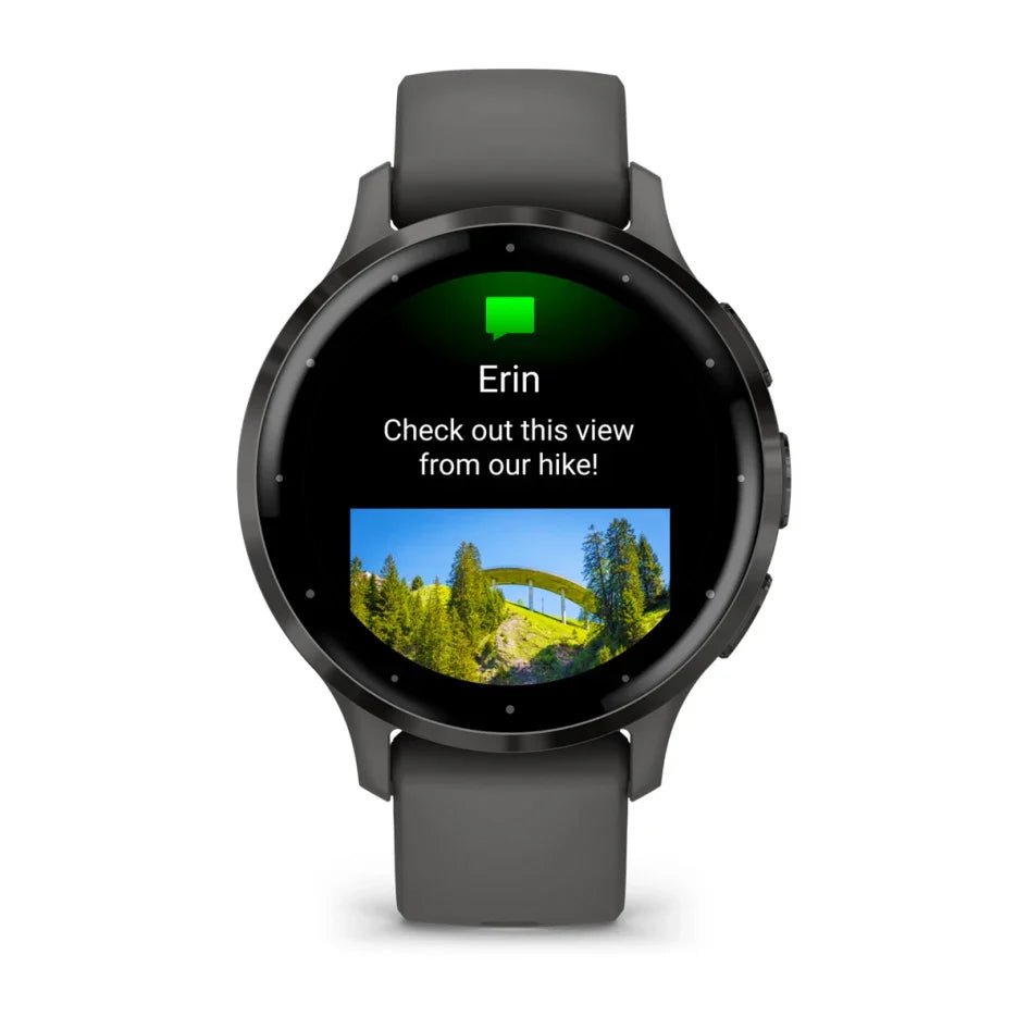 Garmin Venu 3S Slate Stainless Steel Bezel with Pebble Gray Case and Silicone Band Smartwatch