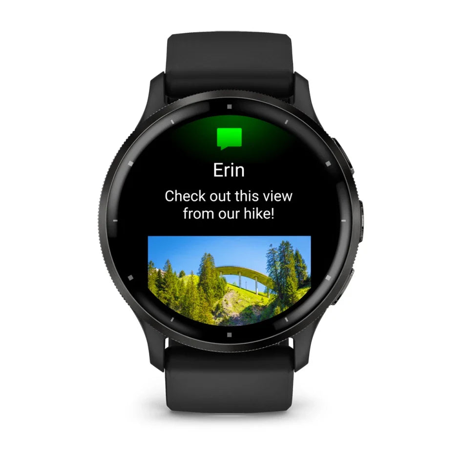 Garmin Venu 3 Slate Stainless Steel Bezel with Black Case and Silicone Band Smartwatch