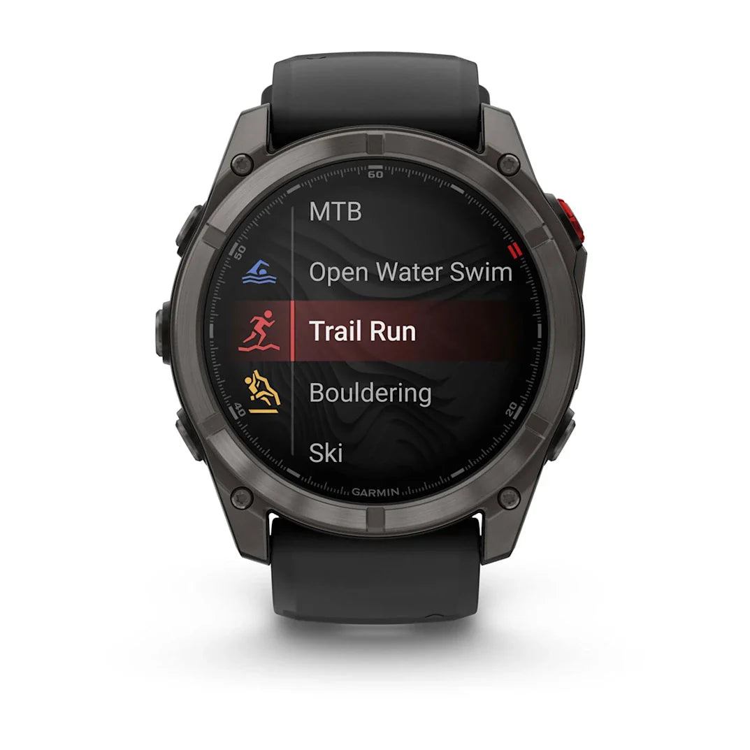 Garmin fēnix 8 Pro 51 mm AMOLED Sapphire Carbon Gray DLC Titanium with Black / Pebble Gray Silicone Band