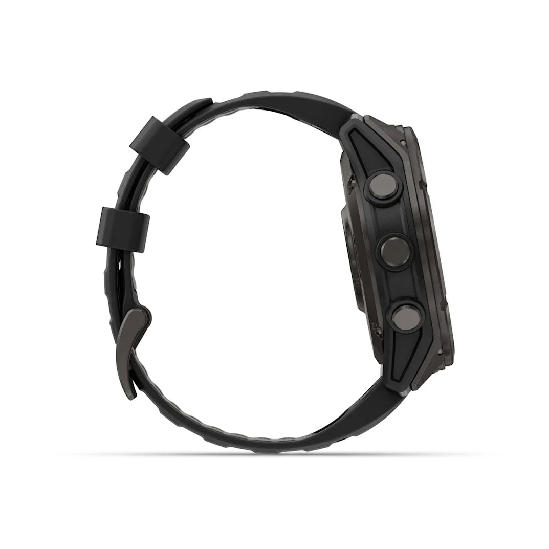Garmin fēnix 8 Pro 51 mm AMOLED Sapphire Carbon Gray DLC Titanium with Black / Pebble Gray Silicone Band