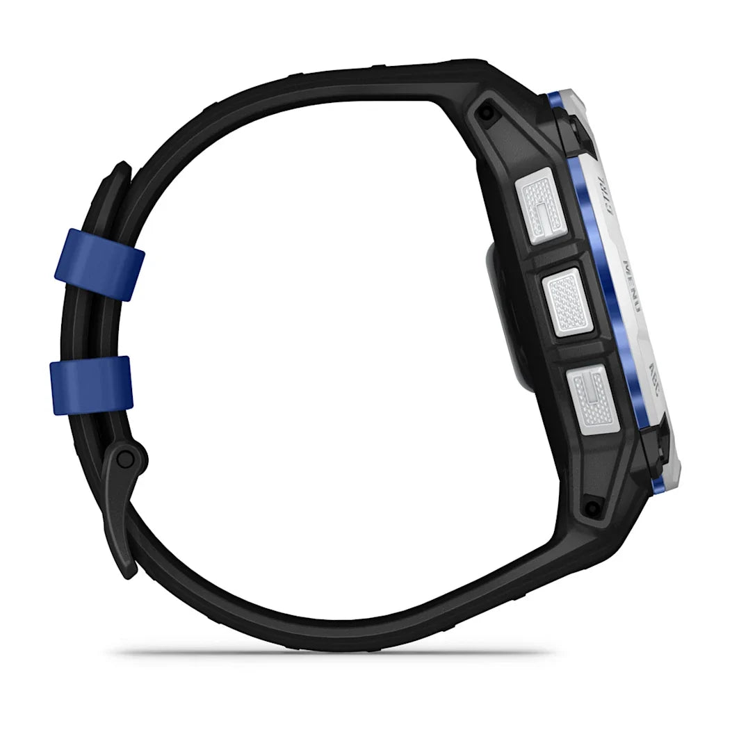 Garmin Instinct 3 – 50 mm Solar Whitestone with Black / Bolt Blue Band