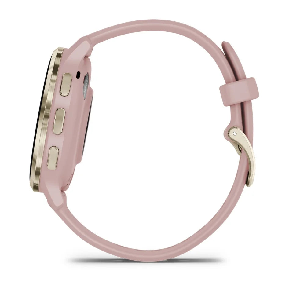 Garmin Venu 3S Soft Gold Stainless Steel Bezel with Dust Rose Case and Silicone Band Smartwatch