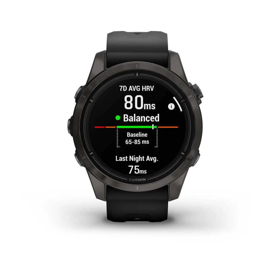 Garmin epix Pro (Gen 2) Sapphire Edition 42 mm Carbon Gray DLC Titanium with Black Band