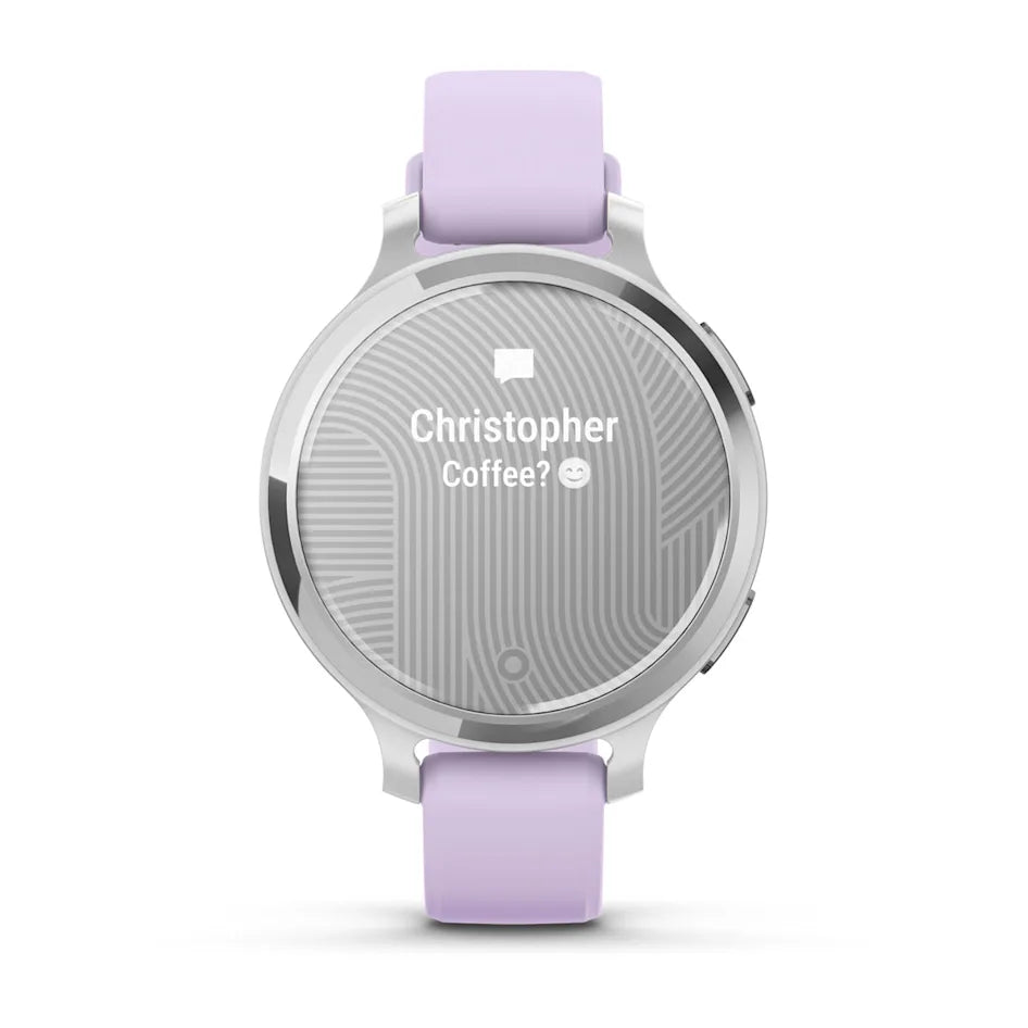 Garmin Lily 2 Active Silver with Purple Jasmine Silicone Band Smartwatch