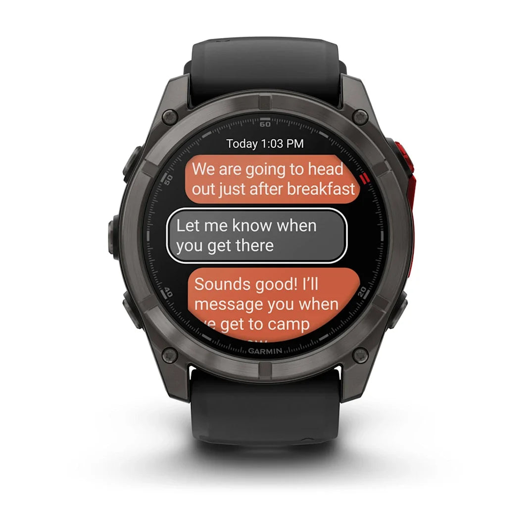Garmin fēnix 8 Pro 51 mm MicroLED Sapphire Carbon Gray DLC Titanium with Black/Pebble Gray Silicone Band