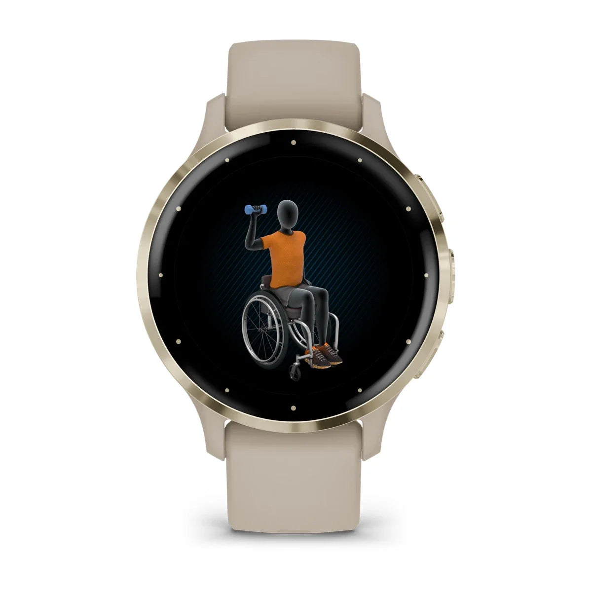 Garmin Venu 3S Soft Gold Stainless Steel Bezel with French Gray Case and Silicone Band Smartwatch