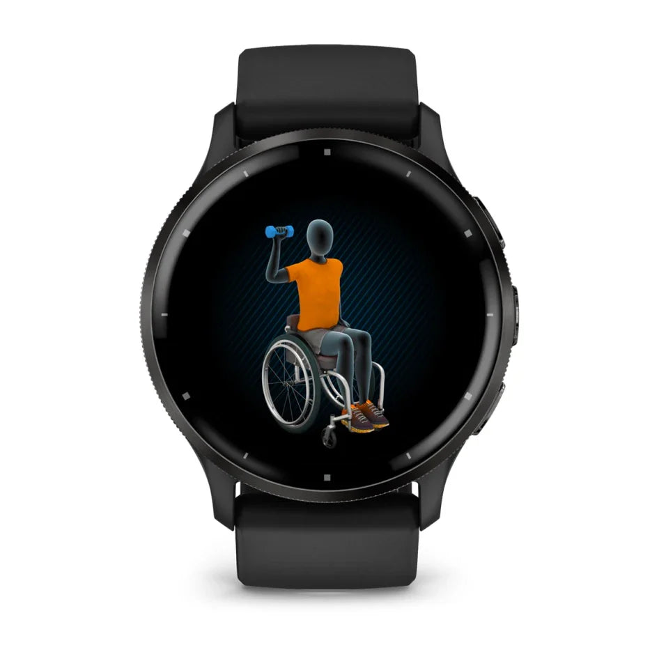 Garmin Venu 3 Slate Stainless Steel Bezel with Black Case and Silicone Band Smartwatch