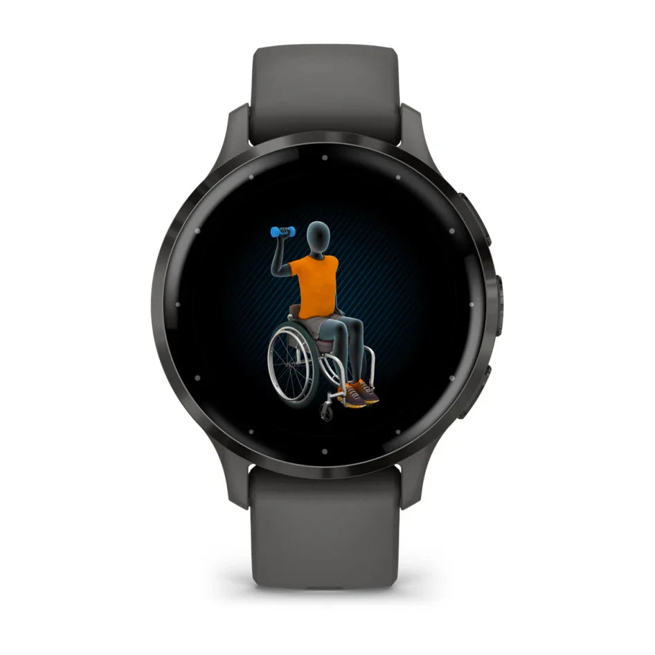 Garmin Venu 3S Slate Stainless Steel Bezel with Pebble Gray Case and Silicone Band Smartwatch