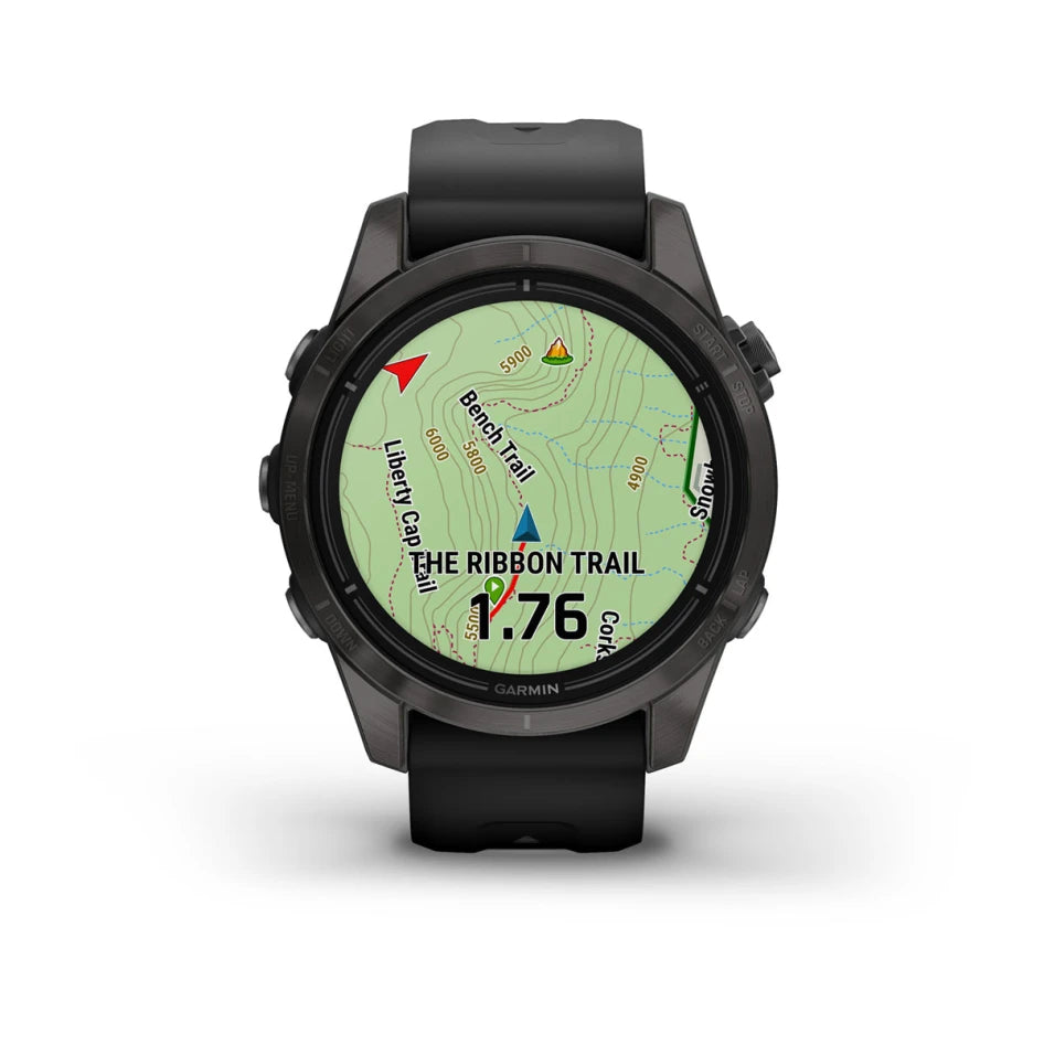 Garmin epix Pro (Gen 2) Sapphire Edition 42 mm Carbon Gray DLC Titanium with Black Band