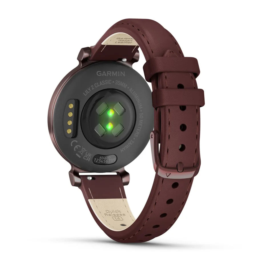 Garmin Lily 2 Classic Dark Bronze with Mulberry Leather Band Smartwatch