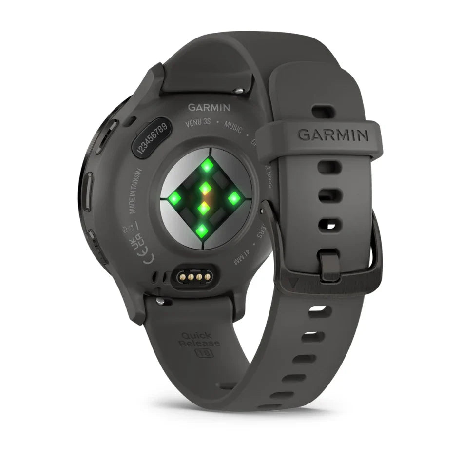 Garmin Venu 3S Slate Stainless Steel Bezel with Pebble Gray Case and Silicone Band Smartwatch