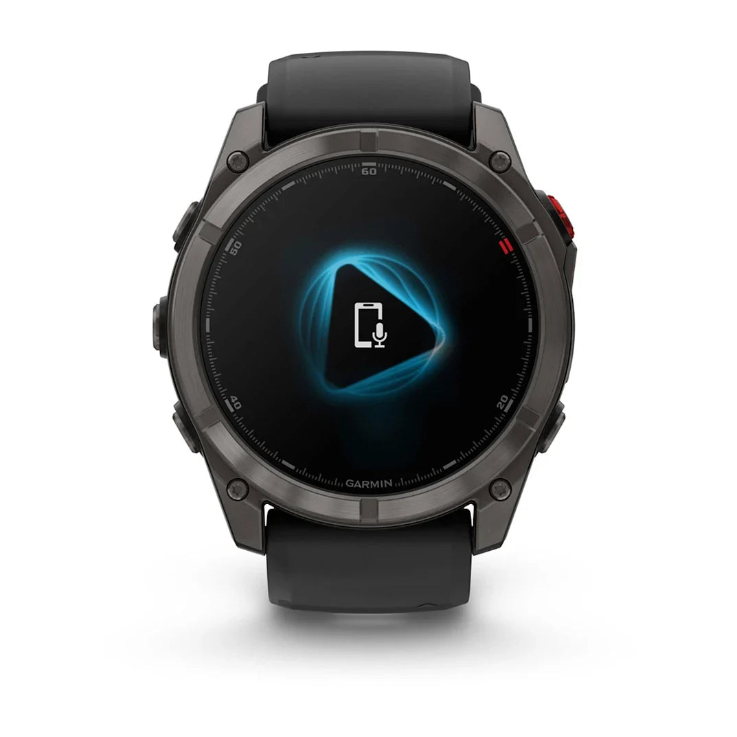 Garmin fēnix 8 Pro 51 mm AMOLED Sapphire Carbon Gray DLC Titanium with Black / Pebble Gray Silicone Band