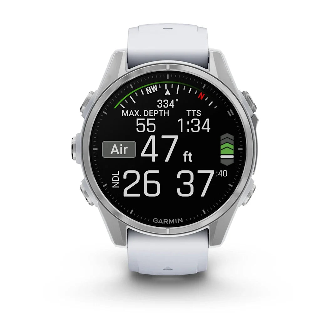 Garmin fēnix 8 – 43 mm AMOLED Silver with Whitestone Silicone Band