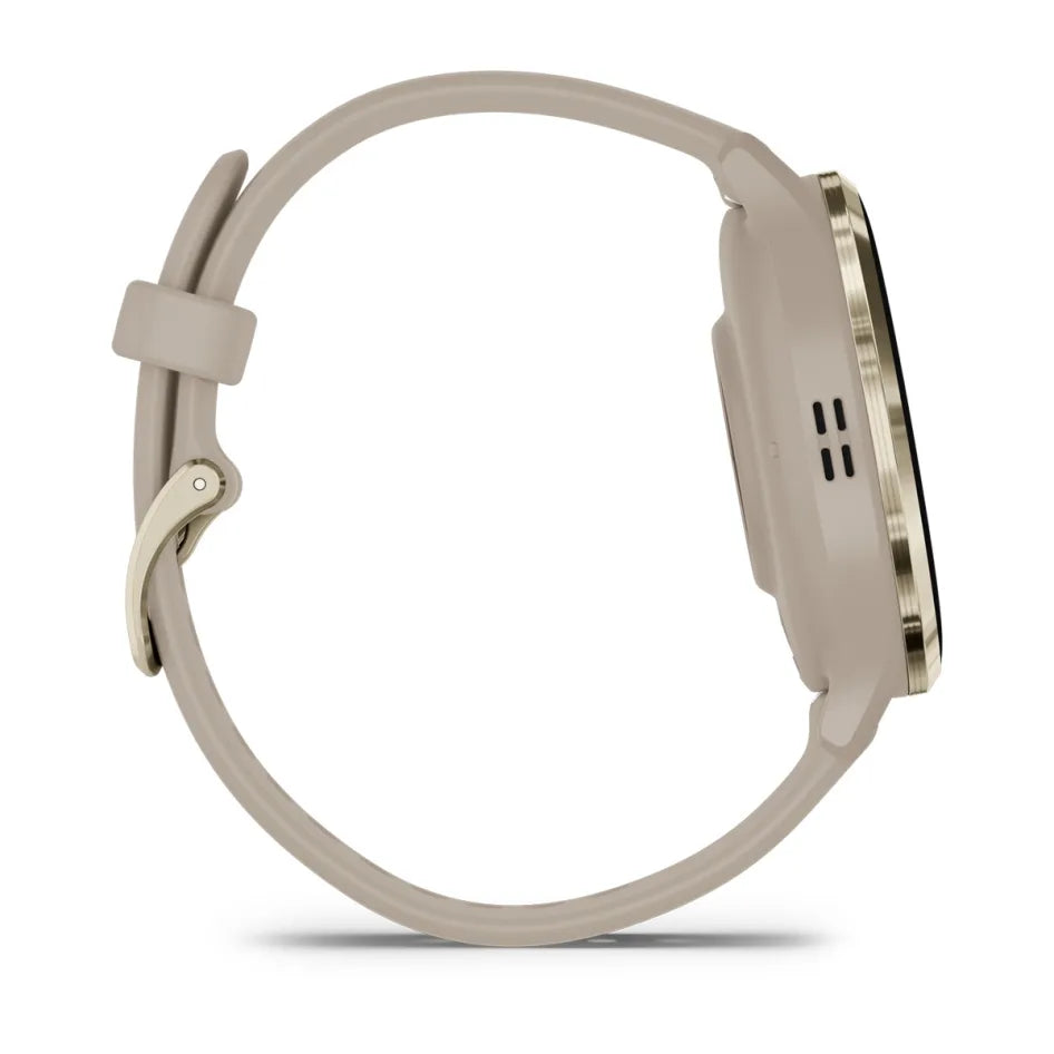 Garmin Venu 3S Soft Gold Stainless Steel Bezel with French Gray Case and Silicone Band Smartwatch