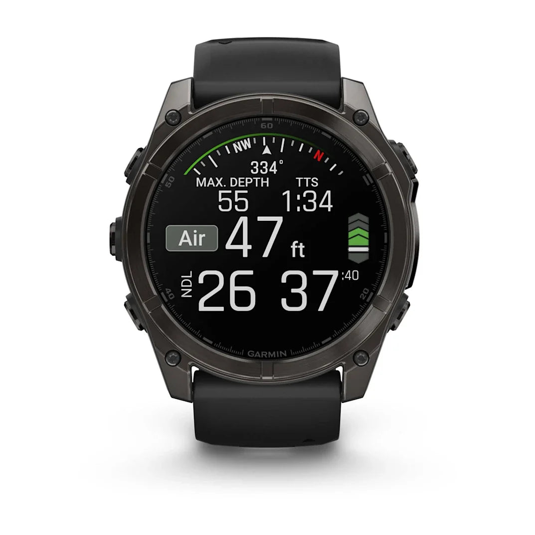 Garmin fēnix 8 – 51 mm AMOLED Sapphire Carbon Gray DLC Titanium with Black / Pebble Gray