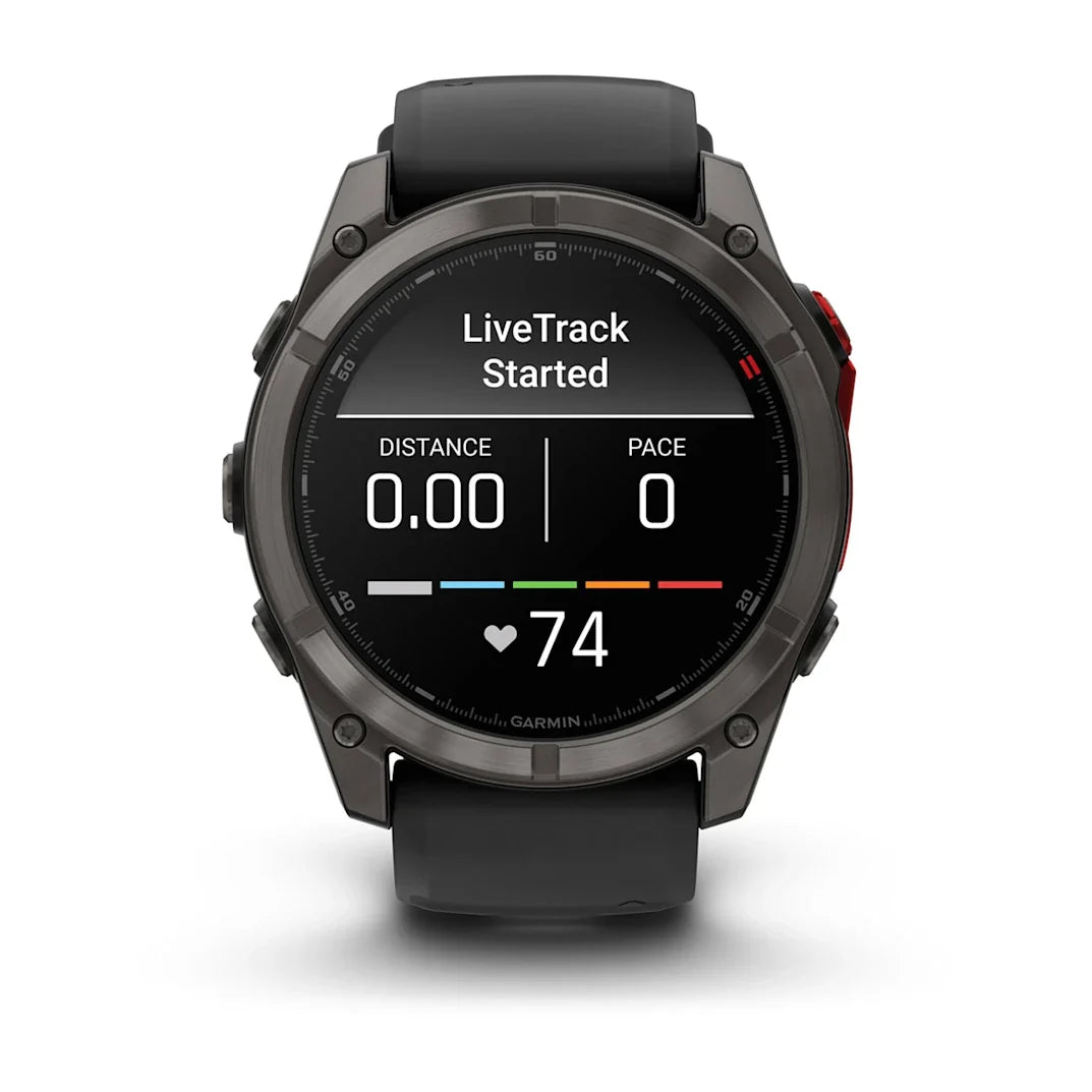 Garmin fēnix 8 Pro 51 mm MicroLED Sapphire Carbon Gray DLC Titanium with Black/Pebble Gray Silicone Band